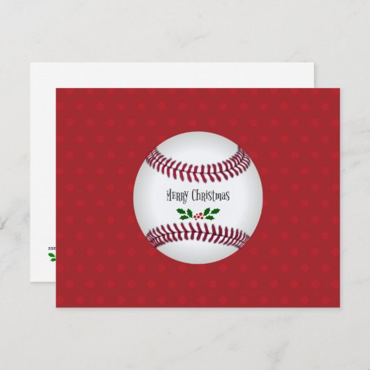 Kerstmis met honkbal Merry Feestdagenkaart (Voorkant / Achterkant)