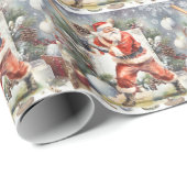 Kerstmis met honkbal met kerstman cadeaupapier (Rol Hoek)
