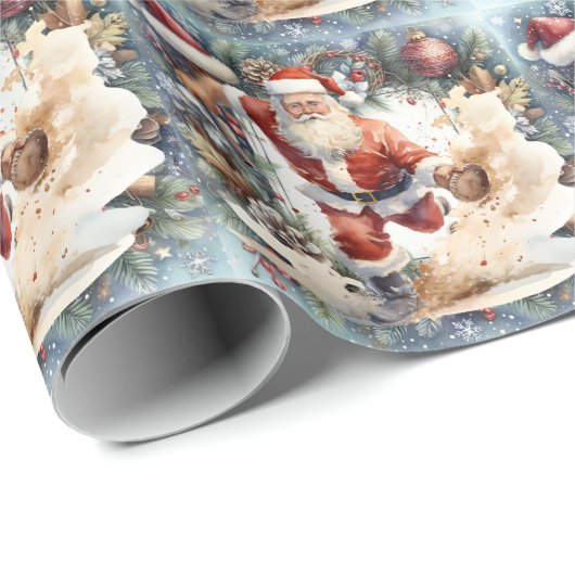 Kerstmis met honkbal met kerstman cadeaupapier (Rol Hoek)