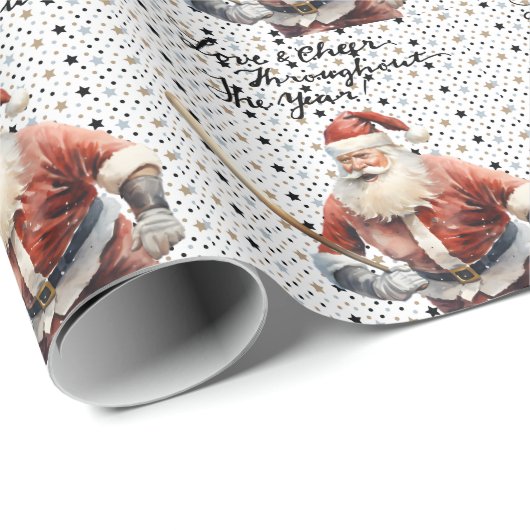 Kerstmis met honkbal met kerstman cadeaupapier (Rol Hoek)