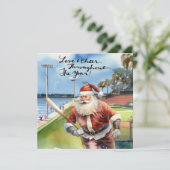 Kerstmis met honkbal met kerstman feestdagenkaart (Staand voorkant)