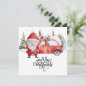 Kerstmis met honkbal met kerstman feestdagenkaart (Staand voorkant)