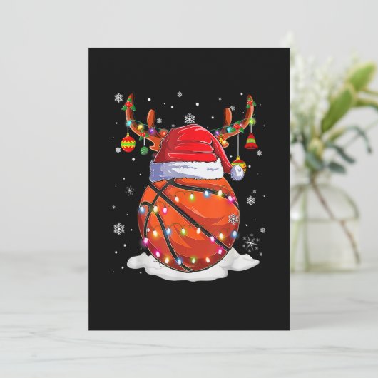 Kerstmis met honkbal Santa Hat Feestdagenkaart (Staand voorkant)