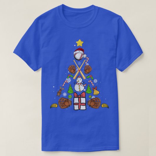 Kerstmis met honkbal t-shirt (Design voorkant)