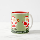 Kerstmis met honkbal tweekleurige koffiemok (Voorkant rechts)