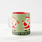 Kerstmis met honkbal tweekleurige koffiemok (Voorkant links)