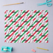 Kerstmis met honkbal Voeg daar de naam Stripe Red  Tissuepapier (Craft)
