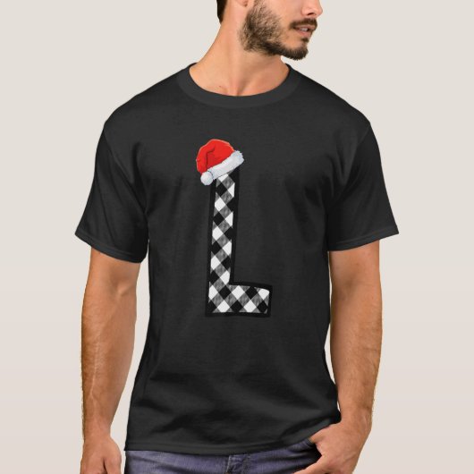 Kerstmis met hoofdletter L Kerstmonogram T-shirt (Voorkant)