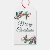 Kerstmis met Hulst en Bessen Cadeaulabel (Voorkant)