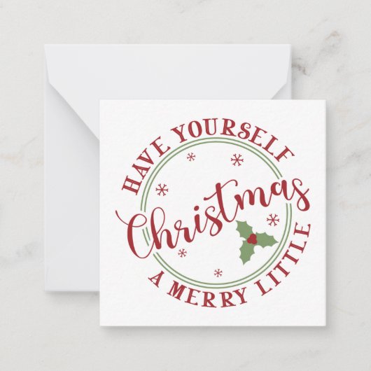 Kerstmis met Hulst Kerstfeest Notitiekaartje (Voorkant)