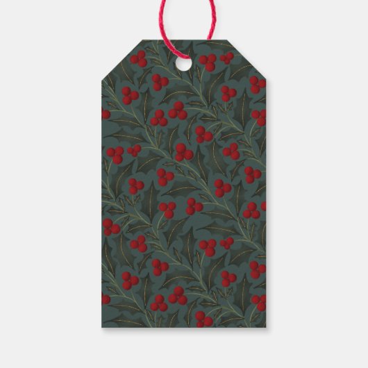 Kerstmis met Hulstbessen Cadeaulabel (Achterkant)