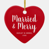 Kerstmis met huwelijk en huwelijk met kerstmis keramisch ornament (Voorkant)
