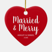 Kerstmis met huwelijk en huwelijk met kerstmis keramisch ornament (Achterkant)