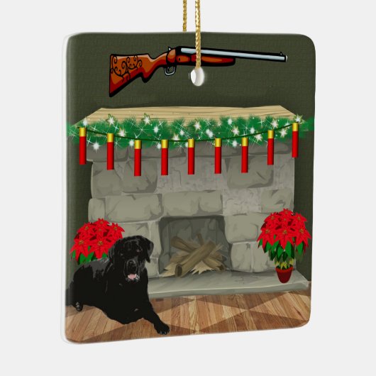 Kerstmis met jachtschildpadden keramisch ornament (Rechts)