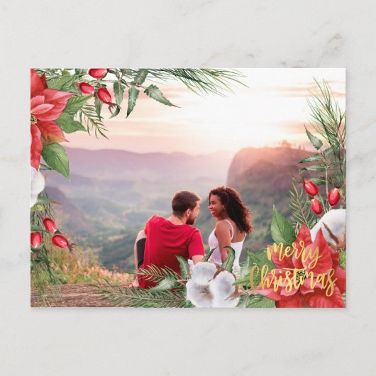 Kerstmis met je eigen foto  feestdagenkaart (Voorkant)