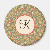 Kerstmis met je initiaal magneet (Voorkant)