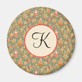 Kerstmis met je initiaal magneet