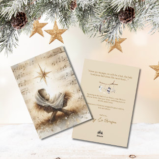 Kerstmis met Jezus als baby, watercolor Feestdagenkaart