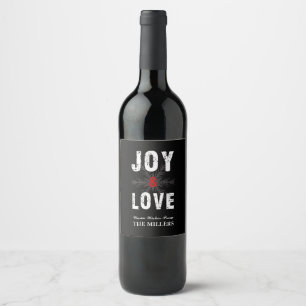 Kerstmis met Joy & Love Script Vakantie Wijn Etiket