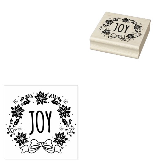 Kerstmis met JOY Rubber Stamp Rubberstempel (Gestempeld)