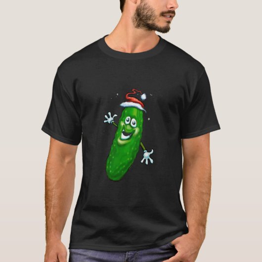 Kerstmis met kaarslicht, vrolijk dansende dill pic t-shirt (Voorkant)