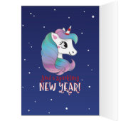 Kerstmis met Kaart magische kerstmis, eenhoorn mou (Binnen (Links))