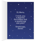 Kerstmis met Kaart magische kerstmis, eenhoorn mou (Binnen (Rechts))