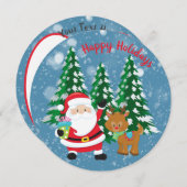 Kerstmis met Kaart met kerstmis en rendieren (Voorkant / Achterkant)