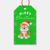 Kerstmis met kat cadeaulabel (Voorkant)