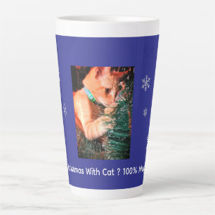 Kerstmis met kat  Foto aanpassen groot  Latte Mok