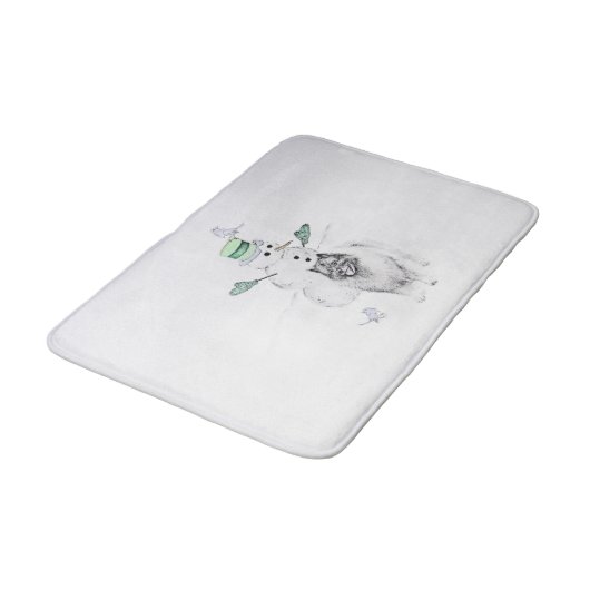 Kerstmis met keeshond schilderkunst badmat (Gekanteld)