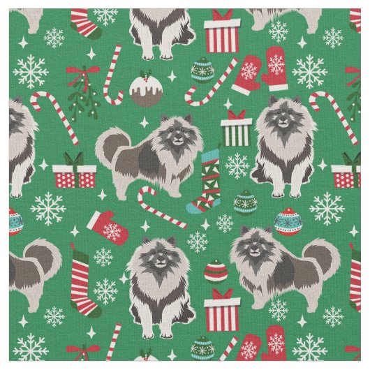 kerstmis met keeshond stof (Close Up)