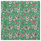 kerstmis met keeshond stof (Swatch)