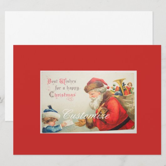 Kerstmis met  kerst feestdagenkaart (Voorkant / Achterkant)