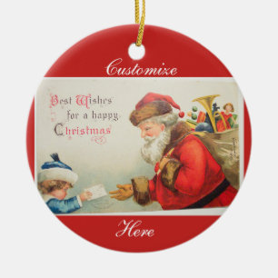 Kerstmis met kerst keramisch ornament