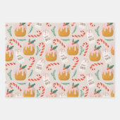 Kerstmis met kerst met cake Pattern Cute Holiday Inpakpapier Vel (Voorkant)