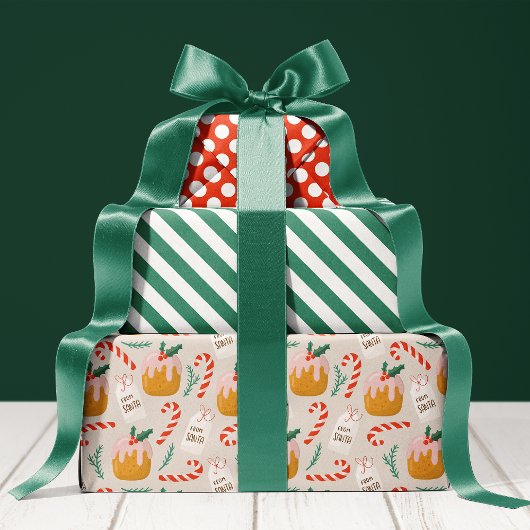 Kerstmis met kerst met cake Pattern Cute Holiday Inpakpapier Vel
