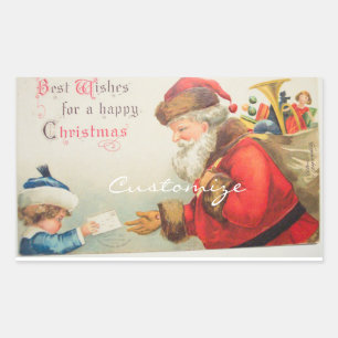 Kerstmis met kerst rechthoekige sticker