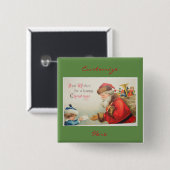Kerstmis met kerst vierkante button 5,1 cm (Voorkant /achterkant)