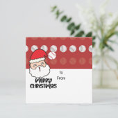 Kerstmis met kerstbal, met Pet van de kerstman Feestdagenkaart (Staand voorkant)