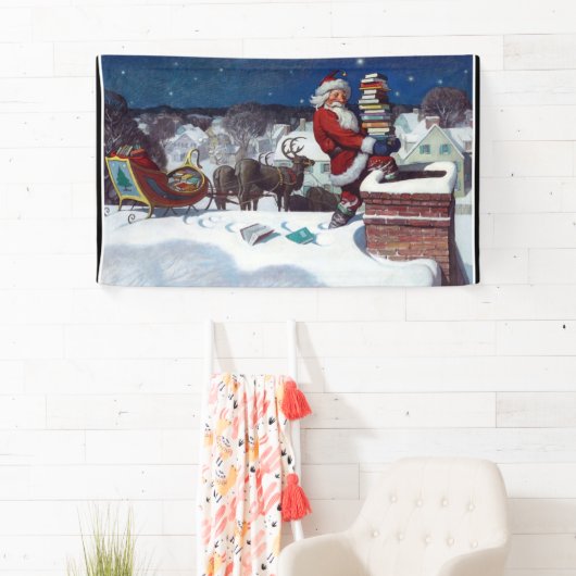 Kerstmis met kerstboeken spandoek (Insitu)