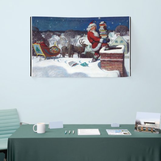 Kerstmis met kerstboeken spandoek (Beurs)