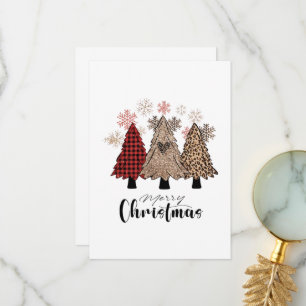 Kerstmis met kerstbomen bedankkaart