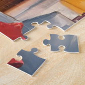 Kerstmis met Kerstbomen | Kerstboom Haard Merry Legpuzzel (Zijkant)