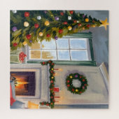 Kerstmis met Kerstbomen | Kerstboom Haard Merry Legpuzzel (Horizontaal)