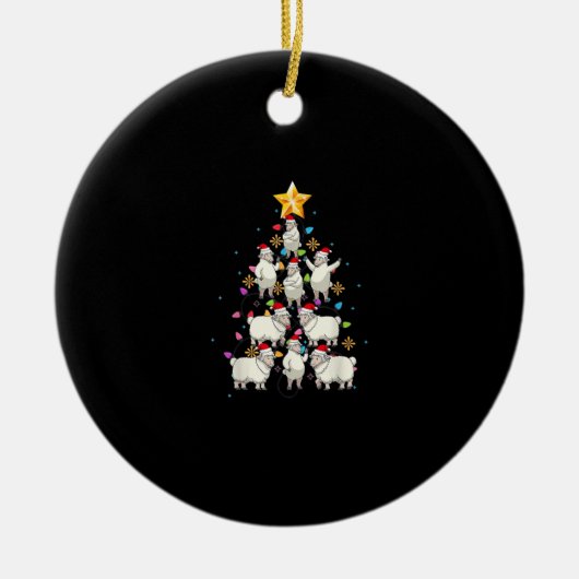 Kerstmis met kerstbomen met kerstbomen met een sch keramisch ornament (Voorkant)
