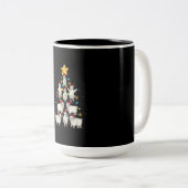 Kerstmis met kerstbomen met kerstbomen met een sch tweekleurige koffiemok (Voorkant rechts)