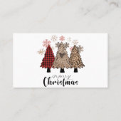 Kerstmis met kerstbomen visitekaartje (Achterkant)