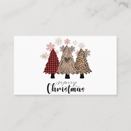 Kerstmis met kerstbomen visitekaartje (Achterkant)