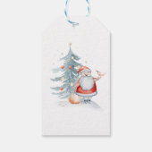 Kerstmis met kerstboom cadeaulabel (Achterkant)